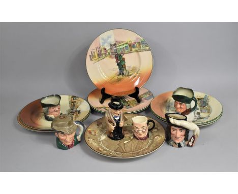 A Collection of Various Royal Doulton Dickensware Plates together with Various Royal Doulton Toby Jugs to include Philpot, Ch
