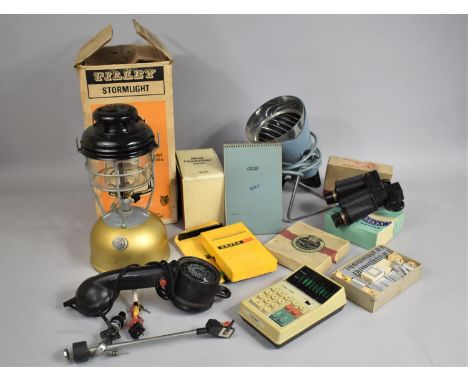 A Collection of Various Vintage Items to comprise Tin Lamp, Heater Etc 