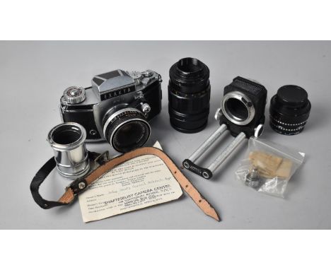 A Vintage Exakta 35mm Camera with Carl Zeiss Jena Lens, Telephoto Lens etc 