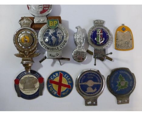 An RAC Full Member's Badge  dating pre-1952 with a South Africa enamel badge, also a Gaunt Merchant Navy, BP Automobile Club,