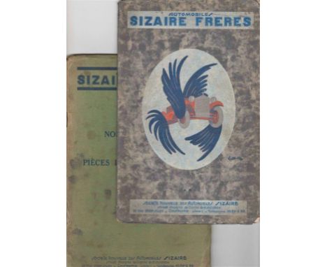 Sizaire Freres c1927 A detailed handbook with excellent line-drawings on 24pp with a colour-printed card cover. Also, a compo