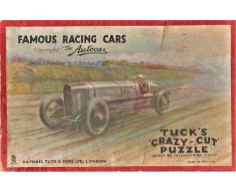 A Child's Puzzle,  representing the twelve-cylinder Sunbeam driven by  K. L. Guinness at 140mph at Brooklands, and Malcolm Ca
