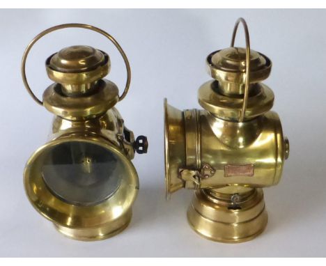 Lucas Ltd 740 Series Oil Lamps A sided pair of lamps, being the largest oil side lamps offered by the company with spade moun