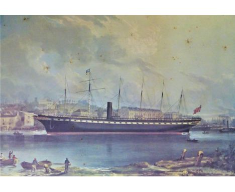 Great Britain A colour Print of the S.S.Great Britain, 47 x 60 cms, overmounted, framed and glazed; and another colour Print 