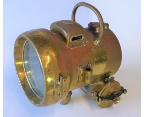 A c1912 Powell &amp; Hanmer Self-Contained acetylene gas lamp. Dry-stored over many years, the lamp appears complete with no 