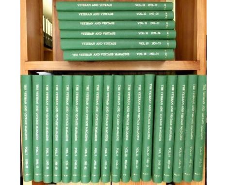 Veteran &amp; Vintage Magazine Volume 1 to volume 23. August 1956 to August 1979. A complete set hardbound in green cloth wit