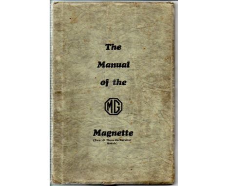 M.G. Magnette A 110pp, March 1934 Manual for the KA and KD Types (both 2 &amp; 3 carburettors), with good images and detail, 