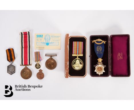 Miscellaneous medals, including a Suez medal and miniature nr 03332 to mark service in the canal zone; Order of the Buffalo P