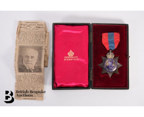 Imperial Service Medal, Edward VII R Star named to Henry H. Bozier Cardiff Customs Officer, in the original presentation box 