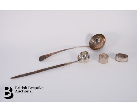 George III large silver punch ladle London hallmark dated 1798 mm&nbsp;Joseph Hardy &amp; Thomas Lowndes approx 168 gms; toge