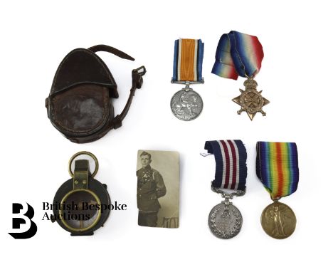 WWI George VI medal group, named to 71635 Sjt H. Plumley R.A George V 1914-1918 Service medal, 1914-15 Star, The Great War Me