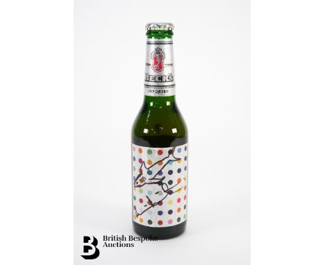 Damien Hirst (b.1965 - ), Becks Beer bottle, offset lithograph 'Opium spot design is signed in ink with a sketch of his famou