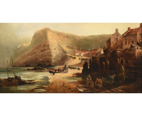 M A Easter (19th/20th century) ''Staithes, Yorkshire"Signed and indistinctly dated 1891?, inscribed on canvas overlap verso, 