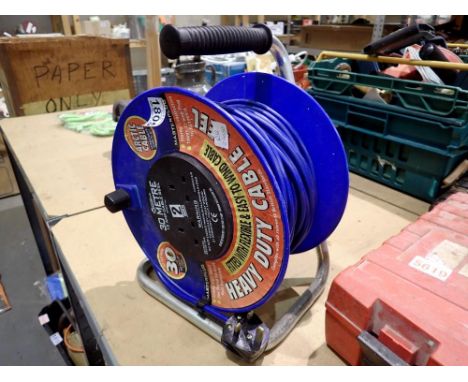 Master Plug heavy duty cable reel. UK P&amp;P Group 2 (£20+VAT for the first lot and £4+VAT for subsequent lots) 