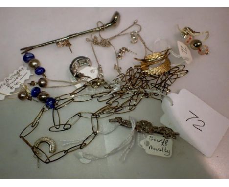 Mixed jewellery including silver. UK P&amp;P Group 1 (£16+VAT for the first lot and £2+VAT for subsequent lots) 