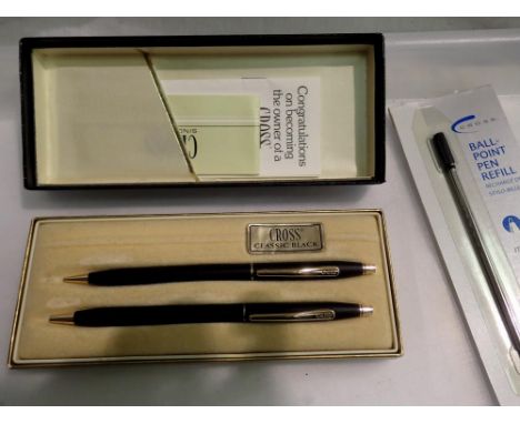 Cross Classic Black ballpoint pen and a propelling pencil, boxed. UK P&amp;P Group 1 (£16+VAT for the first lot and £2+VAT fo