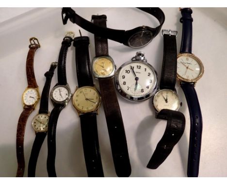 Mixed ladies and gentleman's wristwatches including Avia and Timex and a Smiths pocket watch. UK P&amp;P Group 1 (£16+VAT for