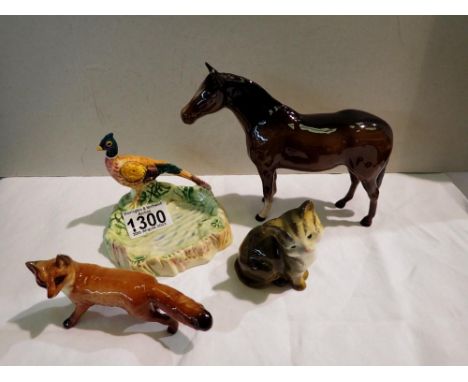 Four Beswick animal figurines. UK P&amp;P Group 2 (£20+VAT for the first lot and £4+VAT for subsequent lots) 