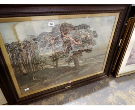 Julius Wentscher (1842-1918): colour lithograph, Washed by The Restless Waves, signed and dated 1903, 100 x 70 cm. Not availa