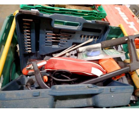 Mixed tools including a Black and Decker corded drill. All electrical items in this lot have been PAT tested for safety and h