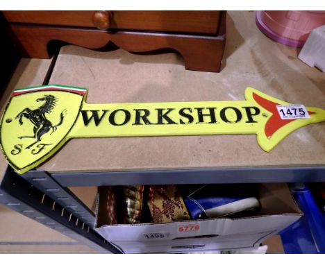 Ferrari workshop arrow, W: 40 cm. UK P&amp;P Group 1 (£16+VAT for the first lot and £2+VAT for subsequent lots) 