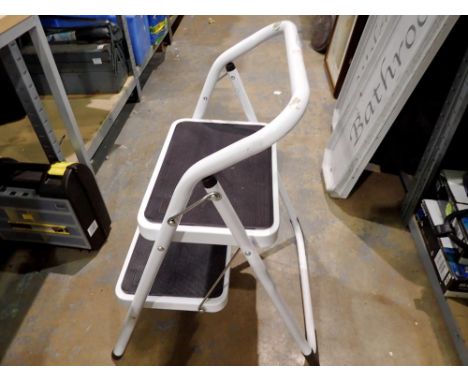 Two step ladder with rubber tread. Not available for in-house P&amp;P 