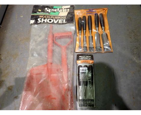 Two as new quality wood chisel sets with high impact resistant polypropylene handles. UK P&amp;P Group 2 (£20+VAT for the fir