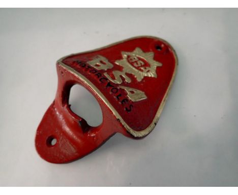 BSA bottle opener, H: 80 mm. UK P&amp;P Group 1 (£16+VAT for the first lot and £2+VAT for subsequent lots) 