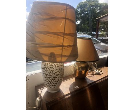 A decorative china lamp plus another