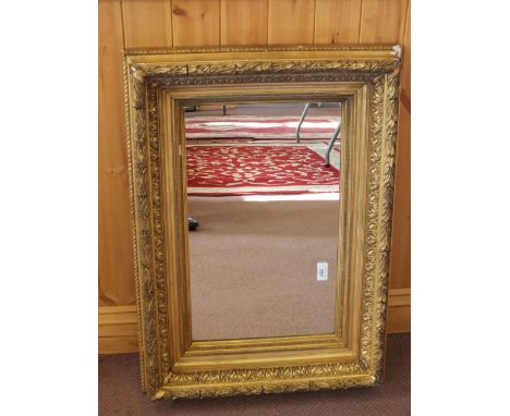 A rectangular mirror in heavy gilt frame by J.Johnson, Scottish Fine Art Gallery, Glasgow, 19" x 28"