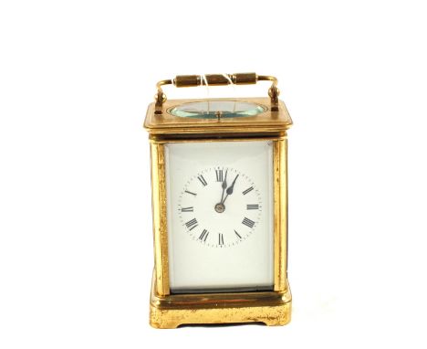 A Brass cased repeater carriage clock