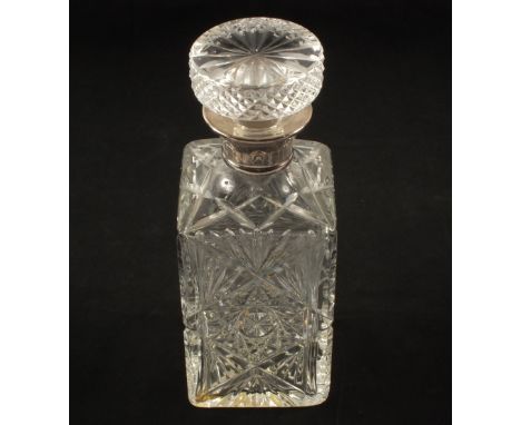 A cut glass Silver mounted decanter, Birmingham 1972