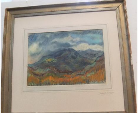 Deirdre Loxley ELLAM, pastel "Study of a hill", signed & framed24 x 36 cmFine and clean 