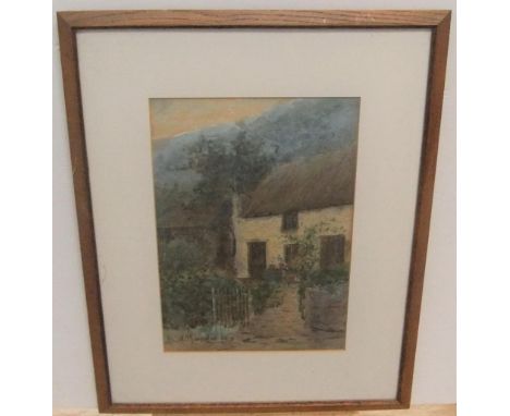 2 antique pictures, 1 pastel of cows grazing, the other A O Townsend watercolour, both framed34 x 54 cm and 32 x 22 cm 