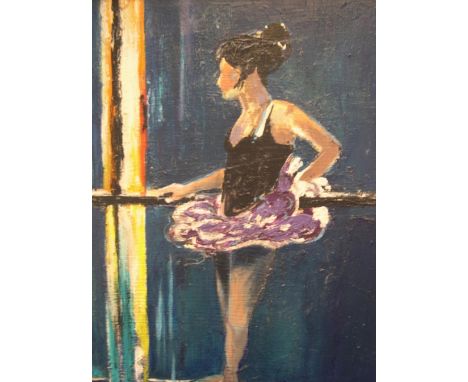 Donald Hamilton FRASER (1929-2009) oil "Dancer, Reflected light", signed, original label to stretcher, original frame,64 x 44