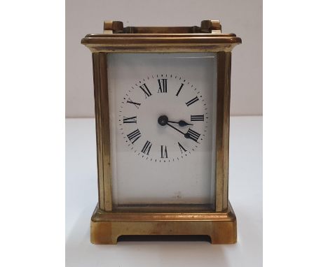 Antique French carriage clock compete with case & 2 keys,13 cm high 