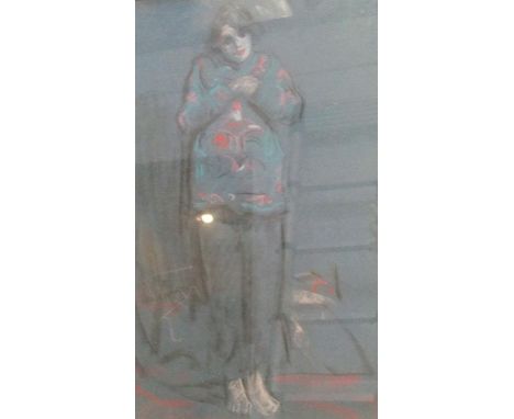 Harry John PEARSON (1872-1933) chalks, full-length portrait of the artists neice, studio stamped verso, framed and glazed,37 