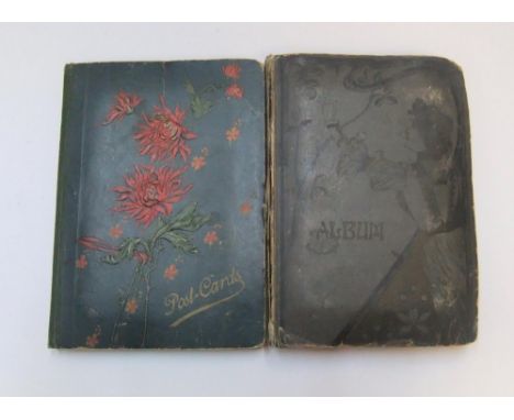 2 - Early 20thC Post-card albums with approx 180 postcards, with portrait and topographical cards 