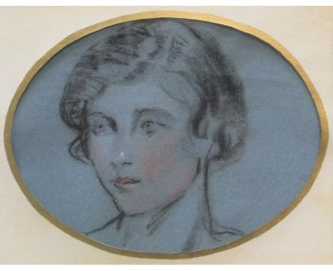 Harry John PEARSON (1872-1933) pastel head study of the artists neice, framed and in an oval mount,24 x 30 cmPROVENANCE - ori