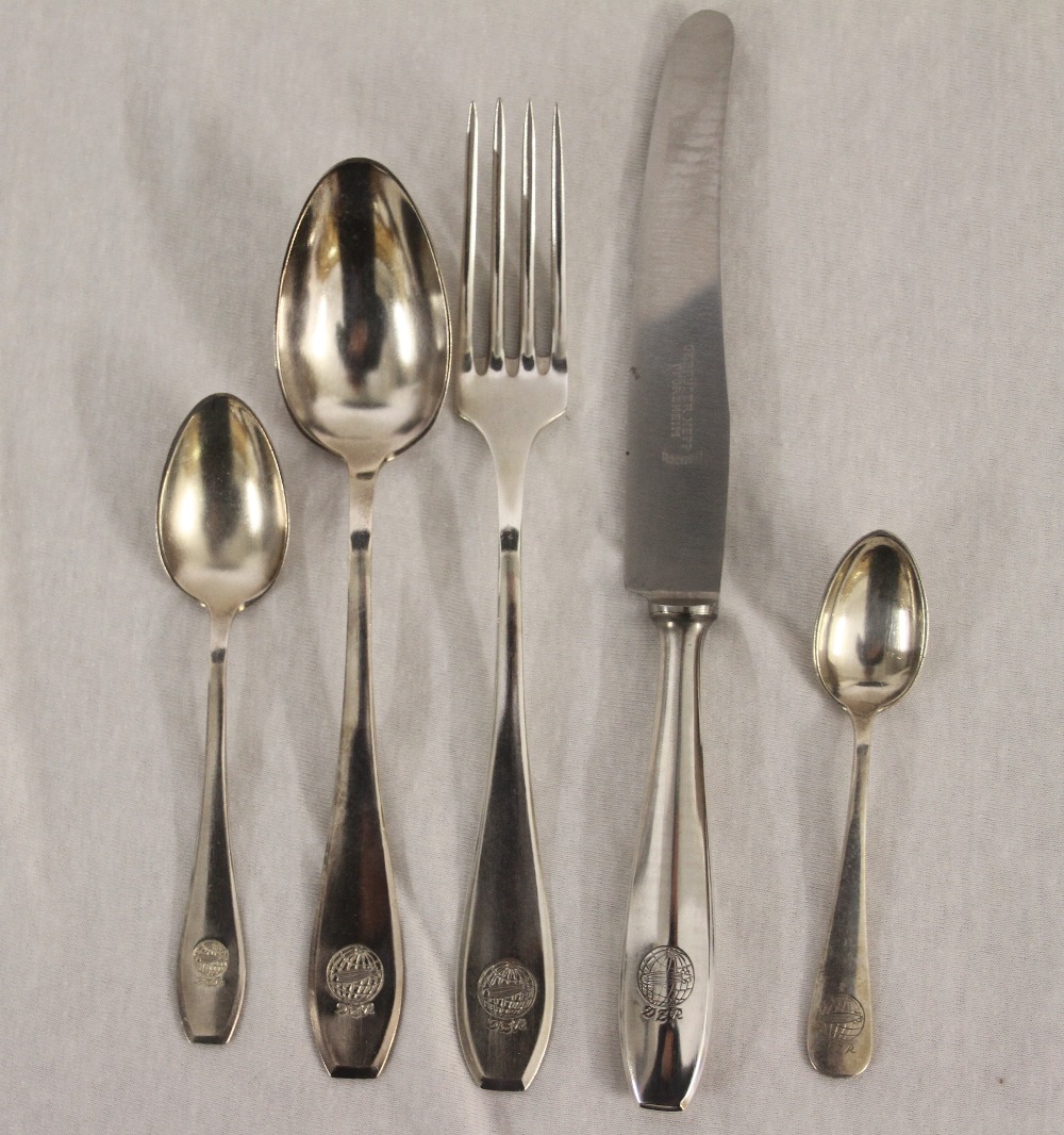 ZEPPELIN/HINDENBURG: Place setting of 5 pieces of flatware with the ...