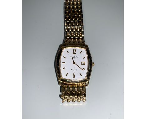 A Rotary Elite wristwatch on gilt link bracelet 