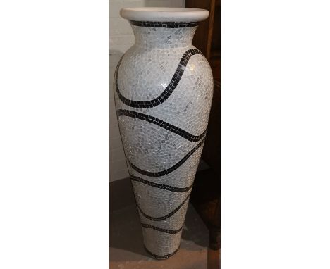 A large modern vase in mirror tile mosaic, height 120 cm 