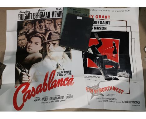 A ceramic head portrait of Clark Gable; 2 film posters; 2 books 