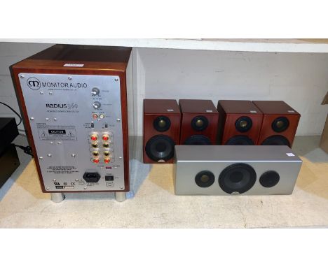 A Monitor Audio surround sound system with cables