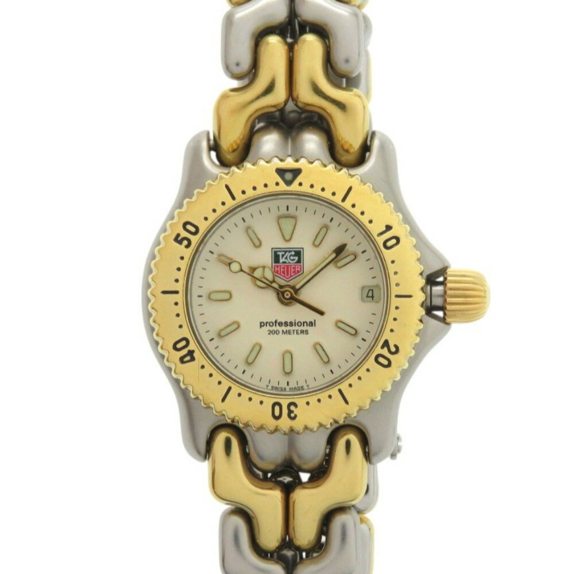 TAG Heuer Cell Series S95.708 SS Ivory Quartz Watch Silver Gold 0395TAG HEUER