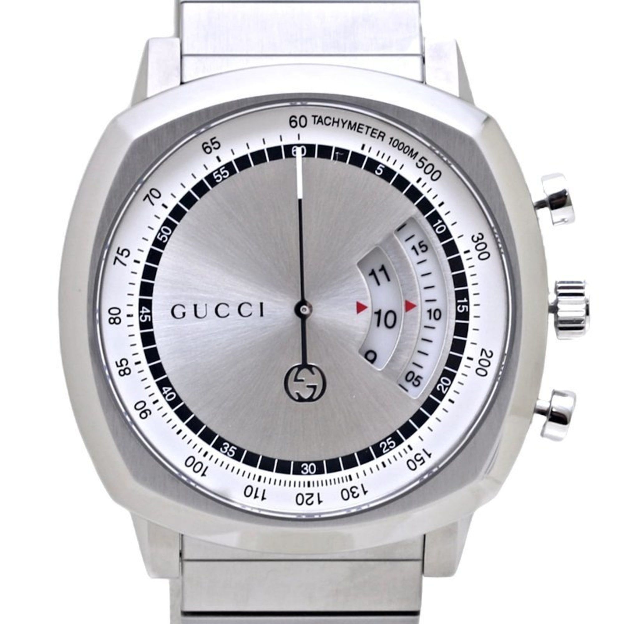 GUCCI Grip Chronograph YA157302 Watch 157.2 Stainless Steel Men's 130159