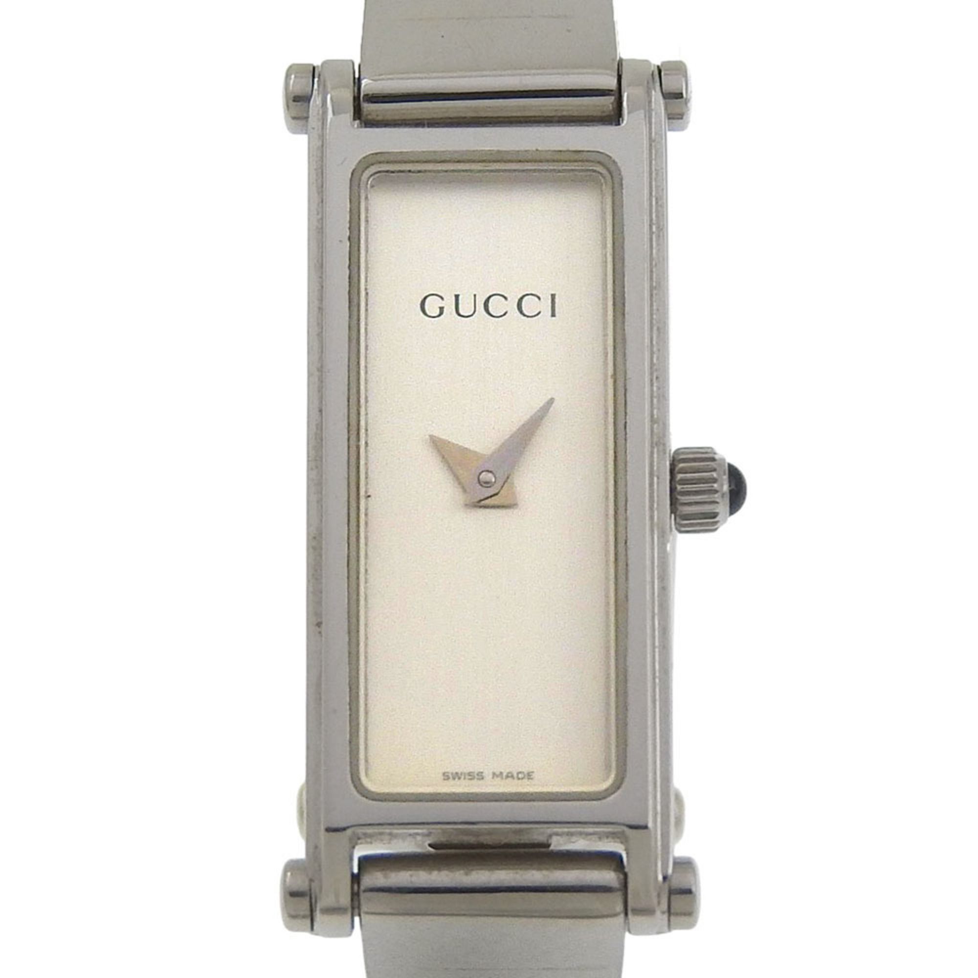 Gucci 1500L Stainless Steel Quartz Analog Watch with Silver Dial for Women
