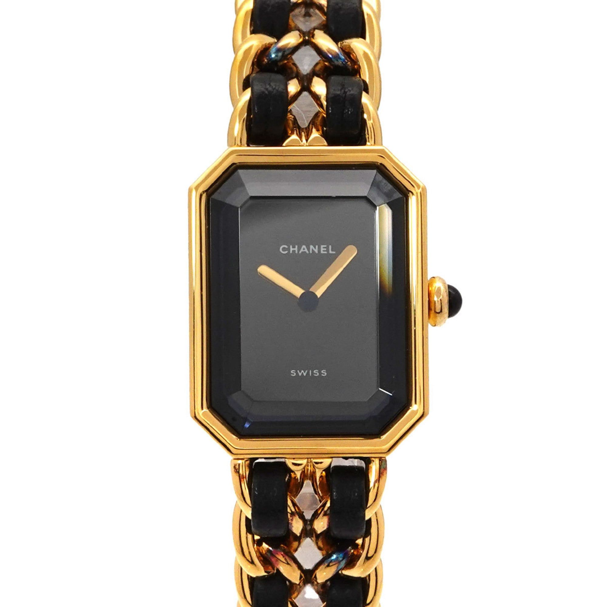 CHANEL Premiere Women's Watch, Size M, H0001, Black and Gold, Quartz Movement