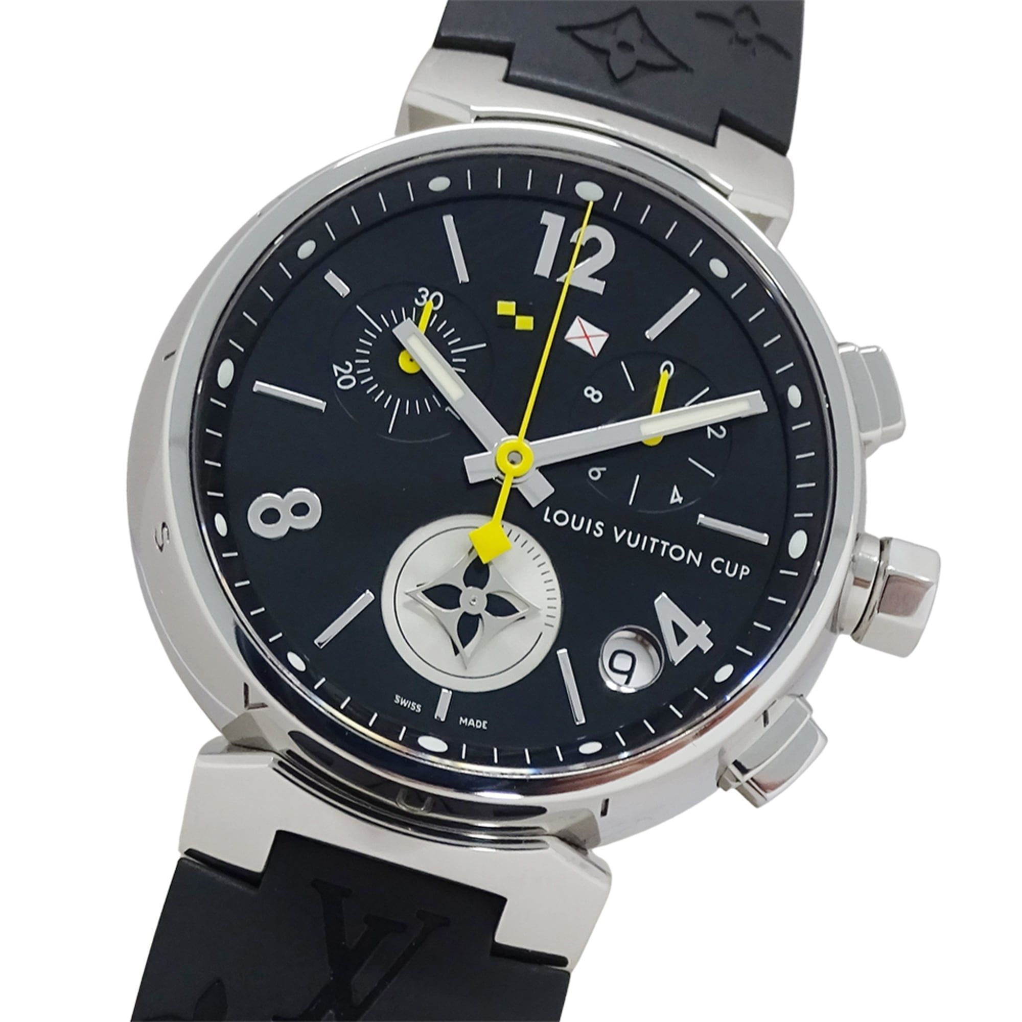 Louis Vuitton Men's Tambour Lovely Cup Chronograph Watch with Date, Quartz Movement, Stainless Steel