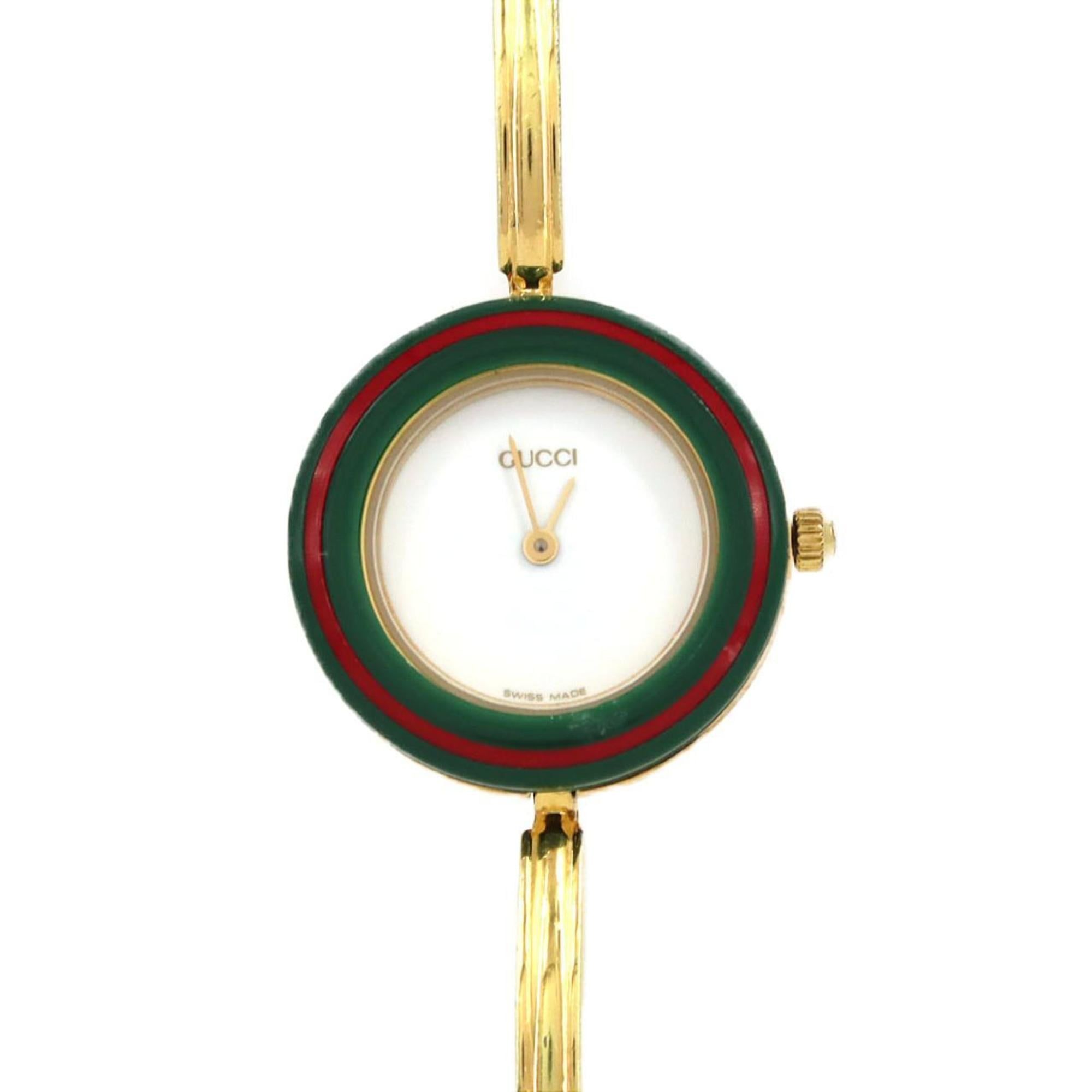 Gucci Change Ring GP Size M 1100-L Quartz Watch